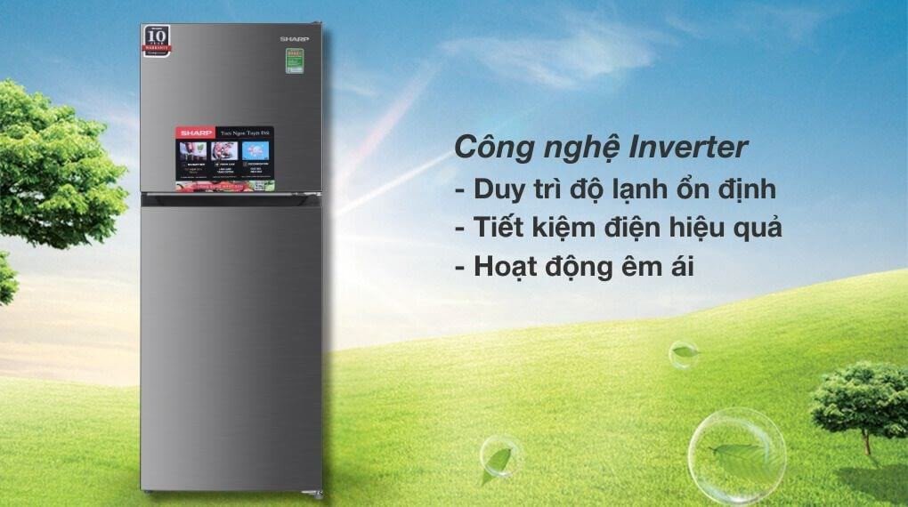 Tủ lạnh Sharp inverter SJ-X198V-SL (Dung tích 181 lít, 2 cánh)