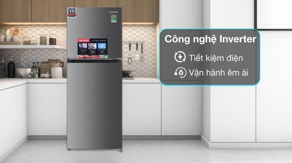 Tủ lạnh Sharp inverter SJ-X215V-SL (Dung tích 197 lít, 2 cánh)