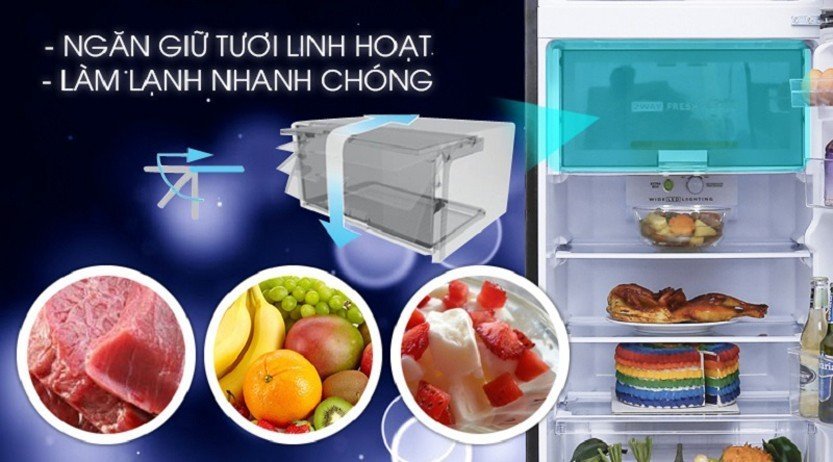 Tủ lạnh Sharp SJ-X252AE-DS Inverter (Dung tích 224 lít 2 cửa)