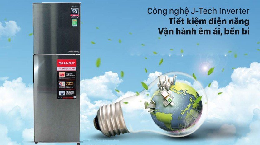 Tủ lạnh Sharp SJ-X252AE-DS Inverter (Dung tích 224 lít 2 cửa)