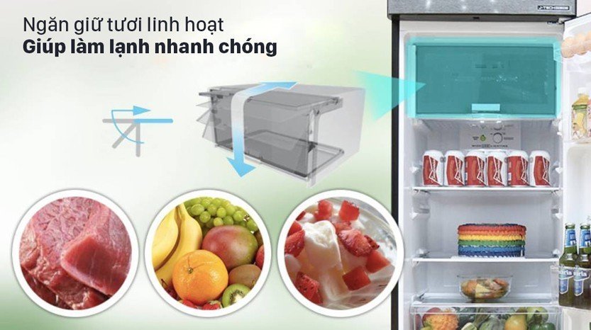 Tủ lạnh Sharp SJ-X282AE-DS Inverter (Dung tích 253 lít 2 cửa)